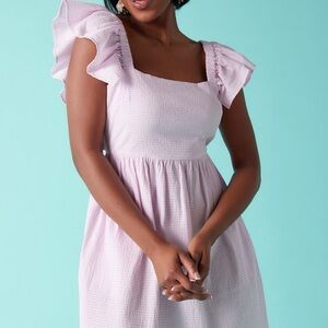 NWT Francesca’s Emma Ruffle Sleeve Bow Back Mini Dress size XXS